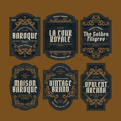 Classic Baroque Style Decorative Label Collection