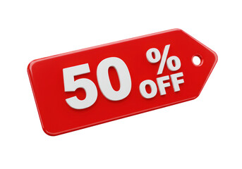 Isolated Fifty Percent Off Tag Sale Discount