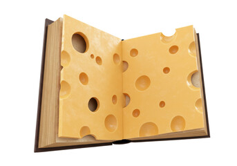 Isolated Cheese Block Book Humorous Conceptual