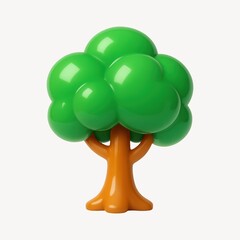 Glossy cartoon tree illustration