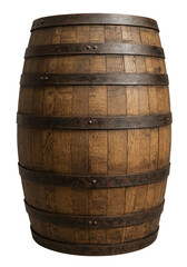 Obraz premium Isolated Wooden Barrel For Liquid Storage on Transparent Background