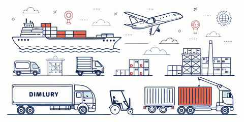 transportation icons set