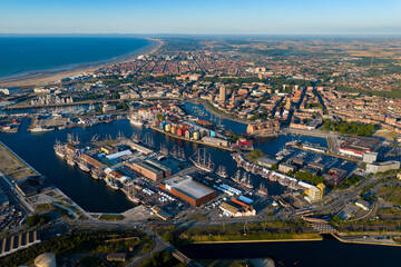 Aerial View Tall Ship Sailing