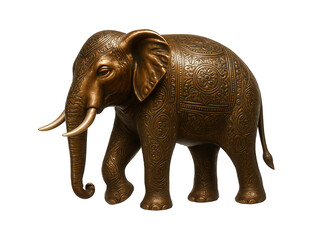 Obraz premium A small, intricately detailed bronze elephant for a mantelpiece in a classic home.