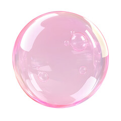 Pink bubble isolated on a white background