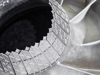 Innovative 3D-printed structure showcasing intricate design and advanced manufacturing technology...