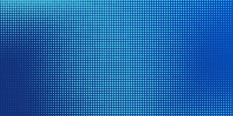 Blue pixel background. Abstract digital pattern with square elements grid. Futuristic dotted mesh with gradient effect. Geometric minimal digital design. Modern vector illustration.