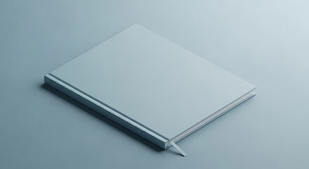 Blue hardcover book on blue background