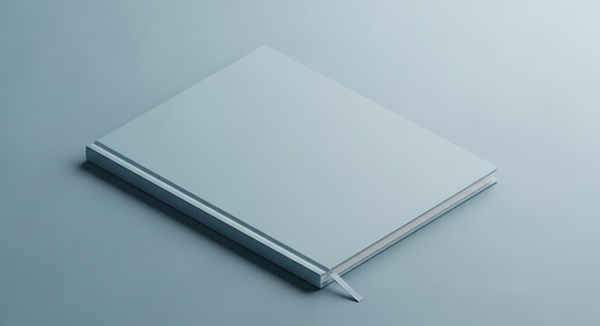 Blue hardcover book on blue background