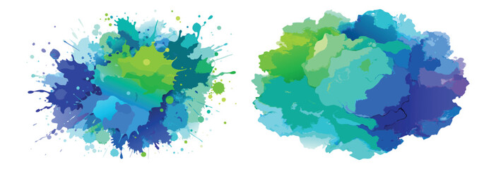 Abstract colorful paint splashes artistic design element vector illustration
