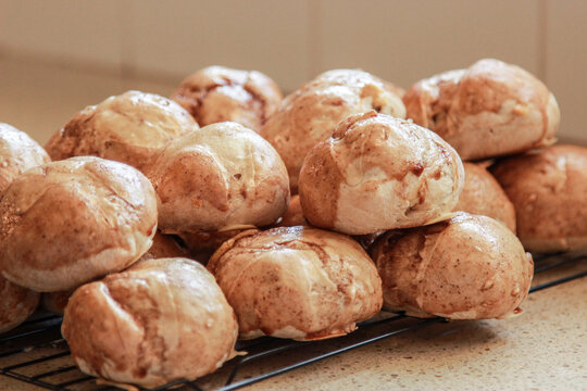 Fresh hot cross buns for Easter