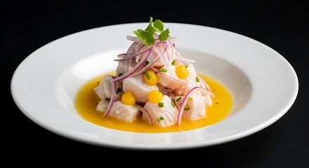 Elegant Ceviche with Onions and Mango