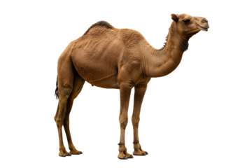 Realistic Image of Brown Dromedary Camel in Transparent Background