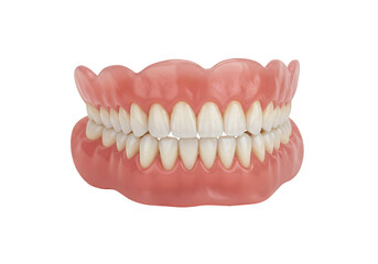 Fototapeta premium Realistic Image of Complete Set of False Teeth or Dentures on Transparent