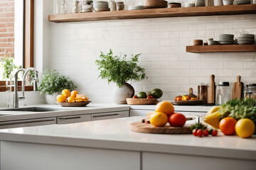 Awesome In a large contemporary white kitchen with a marble floor