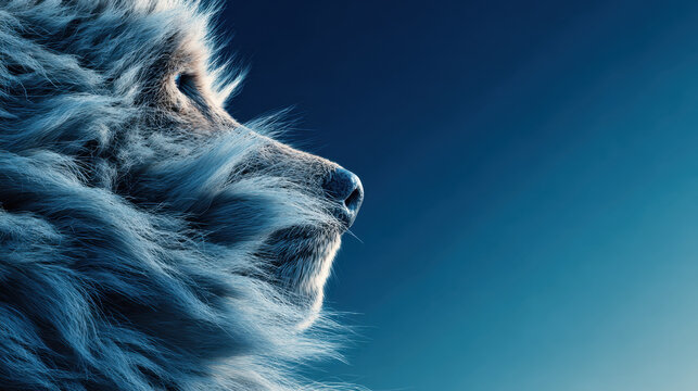 Abstract Dog Portrait in Blue Digital Art - Powered by Adobe
