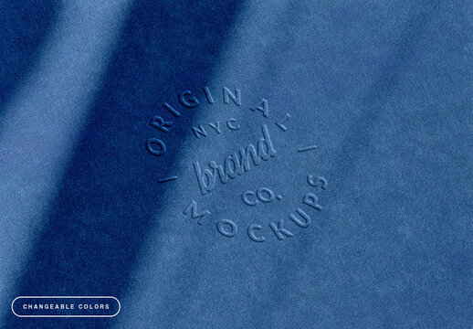 Suede Embossed Fabric Logo Mockup
