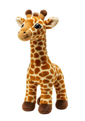 Obraz premium Realistic Plush Giraffe Toy with Brown Spots Isolated on Transparent Background