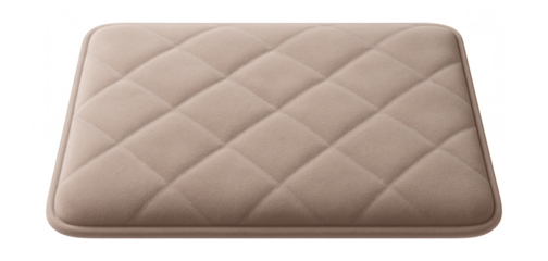 A soft memory foam bedside mat offering comfort in a spa-like master suite.