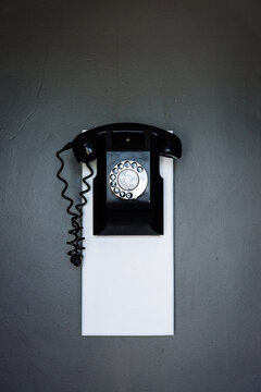 vintage black wall phone
