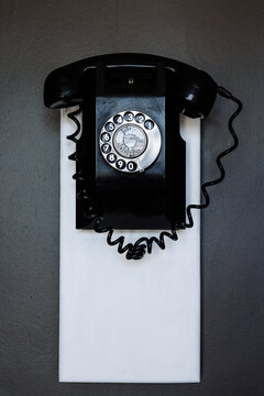 vintage black wall phone
