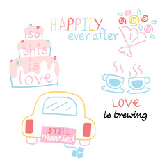 Love and anniversary stickers