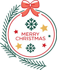 Festive christmas holiday design with decorative elements and typography