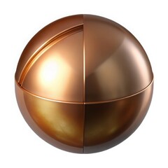 Metallic bronze sphere container isolated on white background