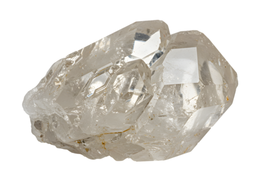 Transparent Quartz Crystal Mineral Gemstone with Shiny Texture Isolated