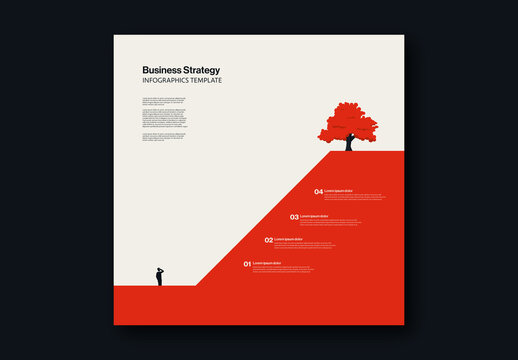 Business Growth Strategy Infographic Template with Minimal Illustration