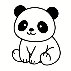 Cute Panda Cartoon Character Sticker Pack in Flat Vector Style