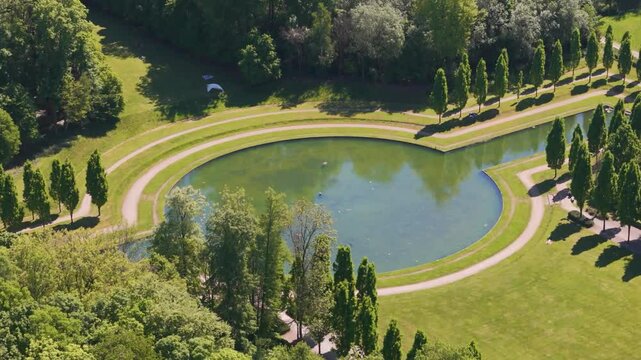 ch&acirc;teau seneffe large water filled pond complete enhances tranquil estate inviting visitors to revealing backside aerial view of de belgium captures 