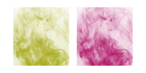 Abstract Smoke Effect PNG Brushes (Lime & Magenta) - Unique Digital Vapor Textures, Ink Swirl Overlays for Photoshop, Procreate & Creative Art Project