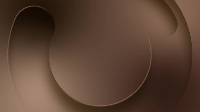 Looping chocolate circle animated abstract geometric monochrome brown background with empty place for logo or product promotion