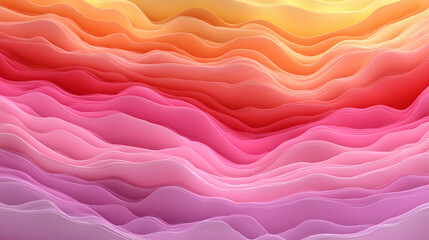 Ondas abstractas en tonos rosados y anaranjados estilo 3D