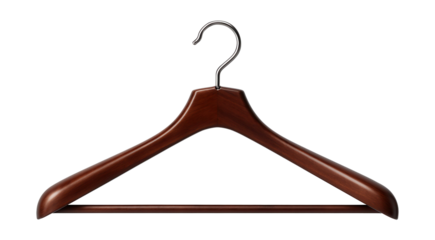 Extra-long wooden hanger with a reinforced hook, designed for hanging formal gowns in a master bedroom closet.