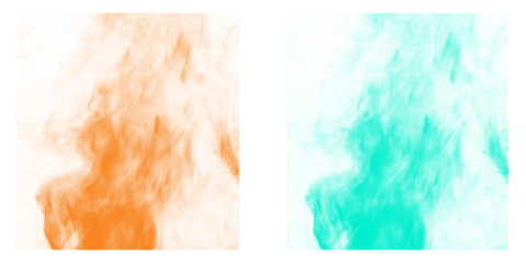 Abstract Smoke & Fog Brushes PNG Pack: Vibrant Orange & Teal Mist Texture Overlays for Digital Art, Graphic Design, Photo Editing & Dynamic Backgrounds. Ethereal Cloud Vapor Effects Set