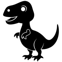 Obraz premium Standing tyrannosaurus rex dinosaur animal creature silhouette vector illustration