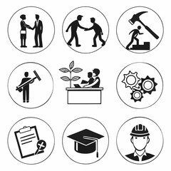 Innovative Concept of Collaboration and Growth in Professional Environments Emphasizing teamwork innovation and skill development opportunities in a