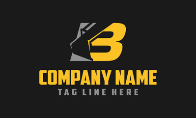Letter B excavator logo template vector. Heavy equipment logo vector for construction company. © Shenju