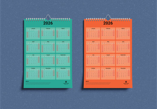 Colorful 2026 Calendar Template