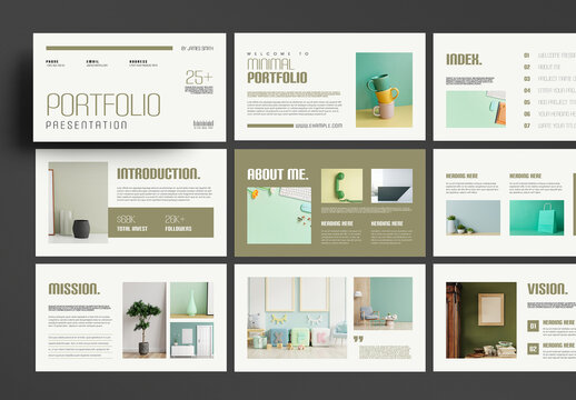 Minimalist Portfolio Presentation Template Design Layout