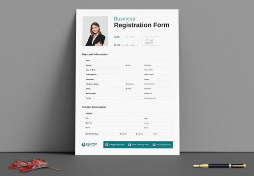 Registration Form Design Layout