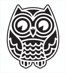 Cartoon Owl Black