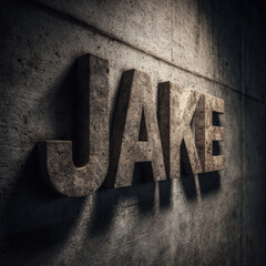 JAKE carved in textured concrete with perspective depth © Дмитрий Сирота
