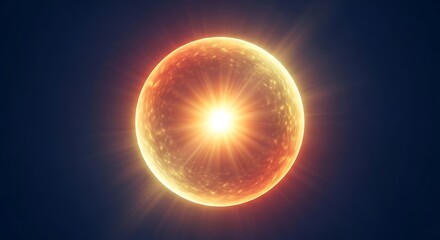 Abstract glowing sphere emanating bright light