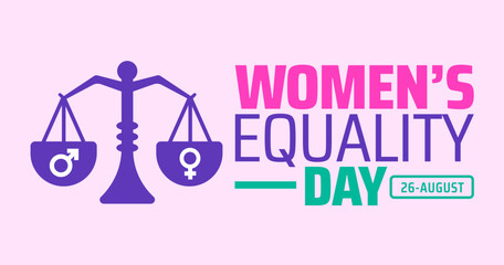 women’s equality day background, banner or poster design template. observed every year in August. Holiday concept. Use to any Template, card, poster, placard, template.