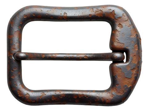 Old rusty buckle, durable accessory with an authentic vintage appearance