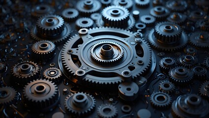 Mechanical gears and cogs industrial engineering design concept technology background