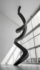 Monochrome sculpture art modern interior design black and white architectural style